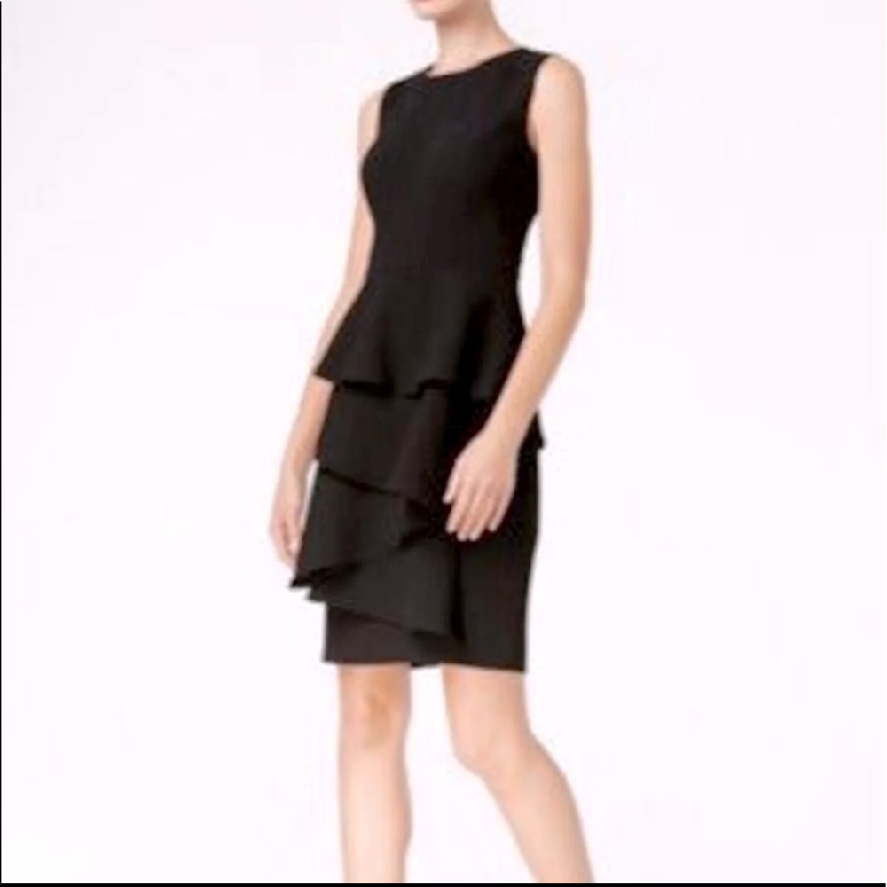 Women’s Anne Klein Black Sleeveless Ruffle Sheath Dress 6